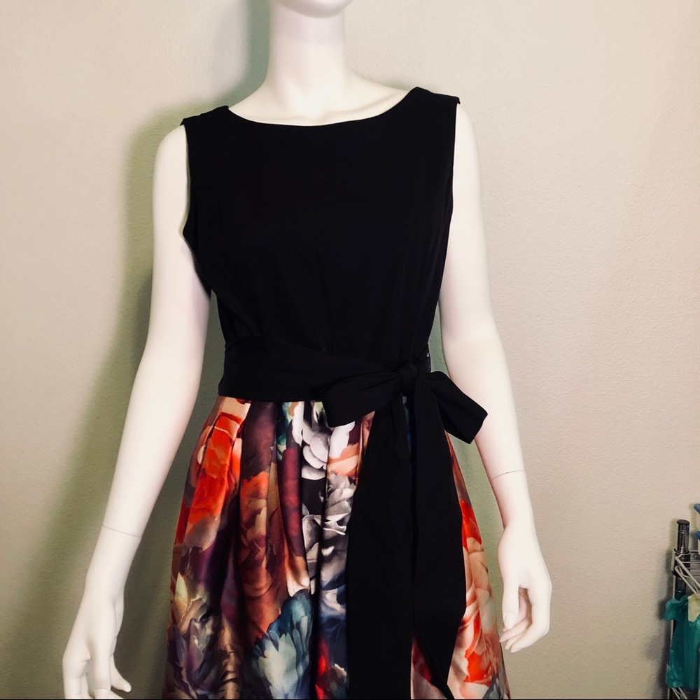 Gorgeous Floral and Black Ballgown